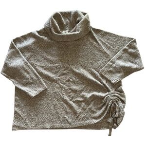 Lea & Nicole Women's Tan Side Tie Turtleneck Sweater 1X